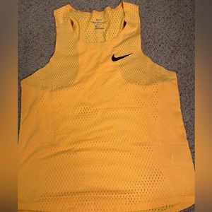 Nike Shirts | Nike Aeroswift Running Singlet Top Slim-Fit | Color: Black/Orange